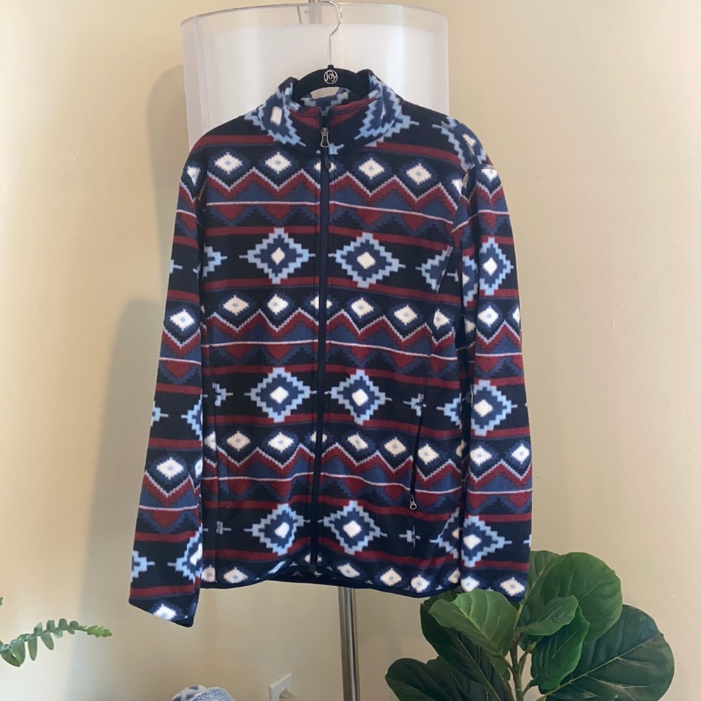 Amazon Essentials Geometric Zip Up Jacket Size M